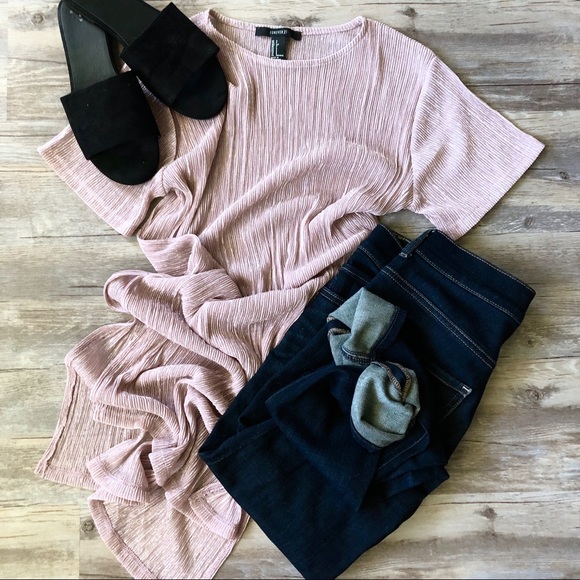 Pink Shimmer Top/Dress with Side Slits - Picture 3 of 6